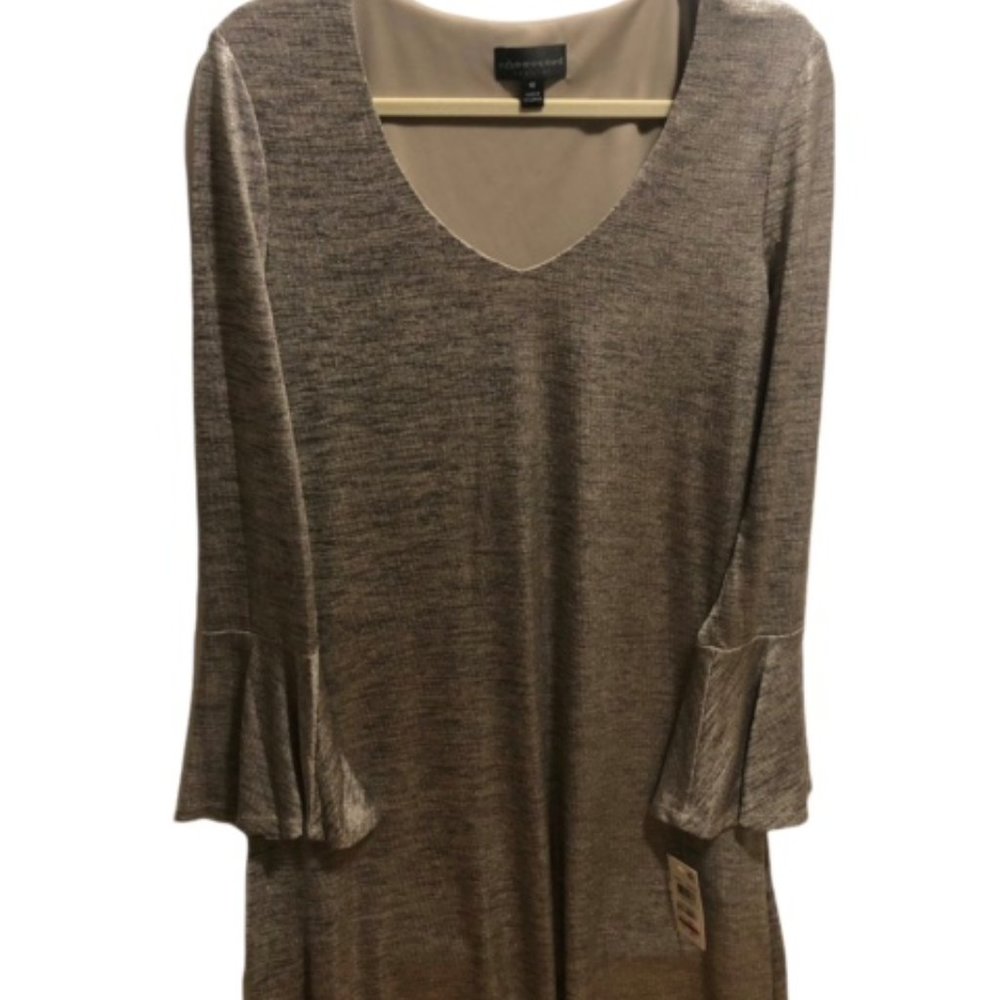 Connected Apparel Women's Silver Dress Size 10